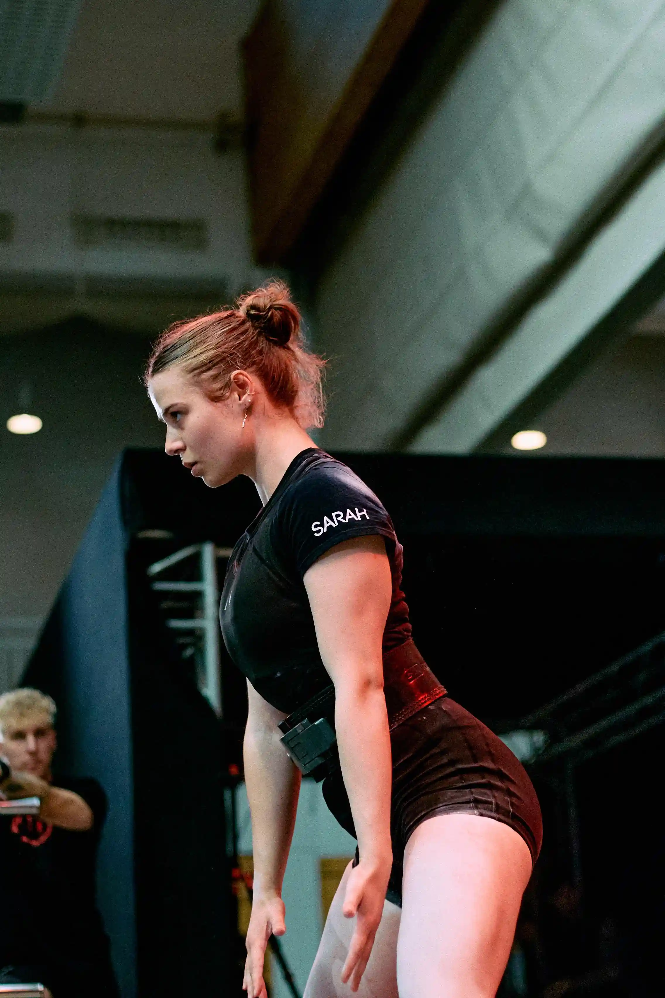 Sarah Speer, Powerlifterin, auf einem Wettkampf